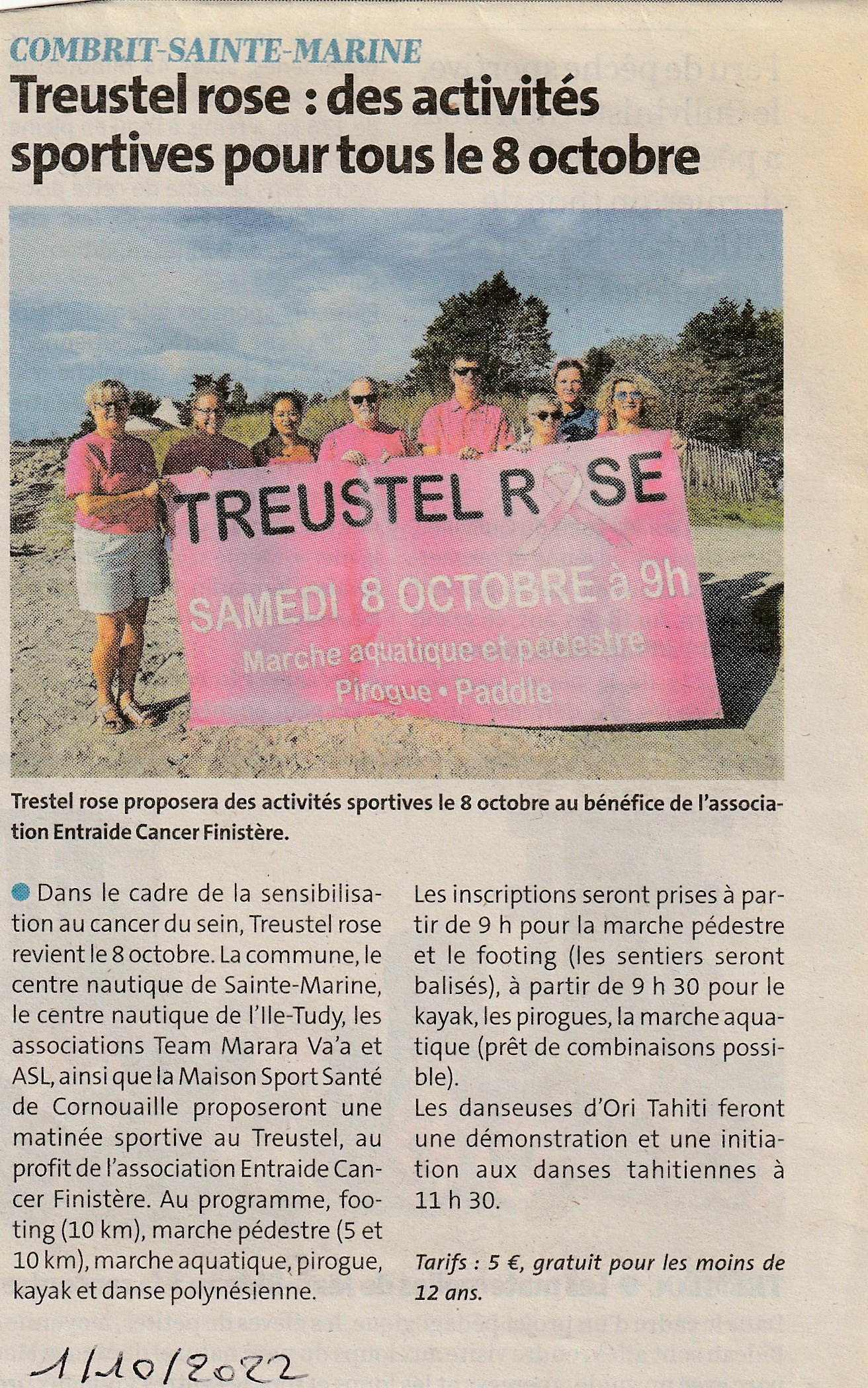 Treustel rose : des activités sportives pour tous le 8 octobre